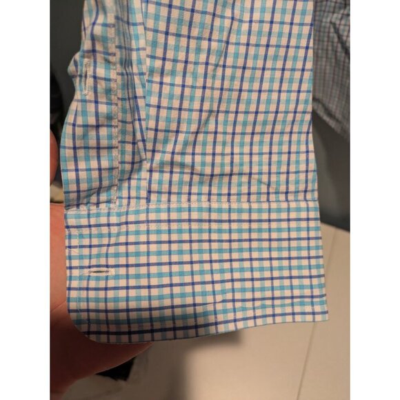 Vineyard Vines Whale Blue Check Button Long Sleeve Cotton Size Large - Picture 5 of 8